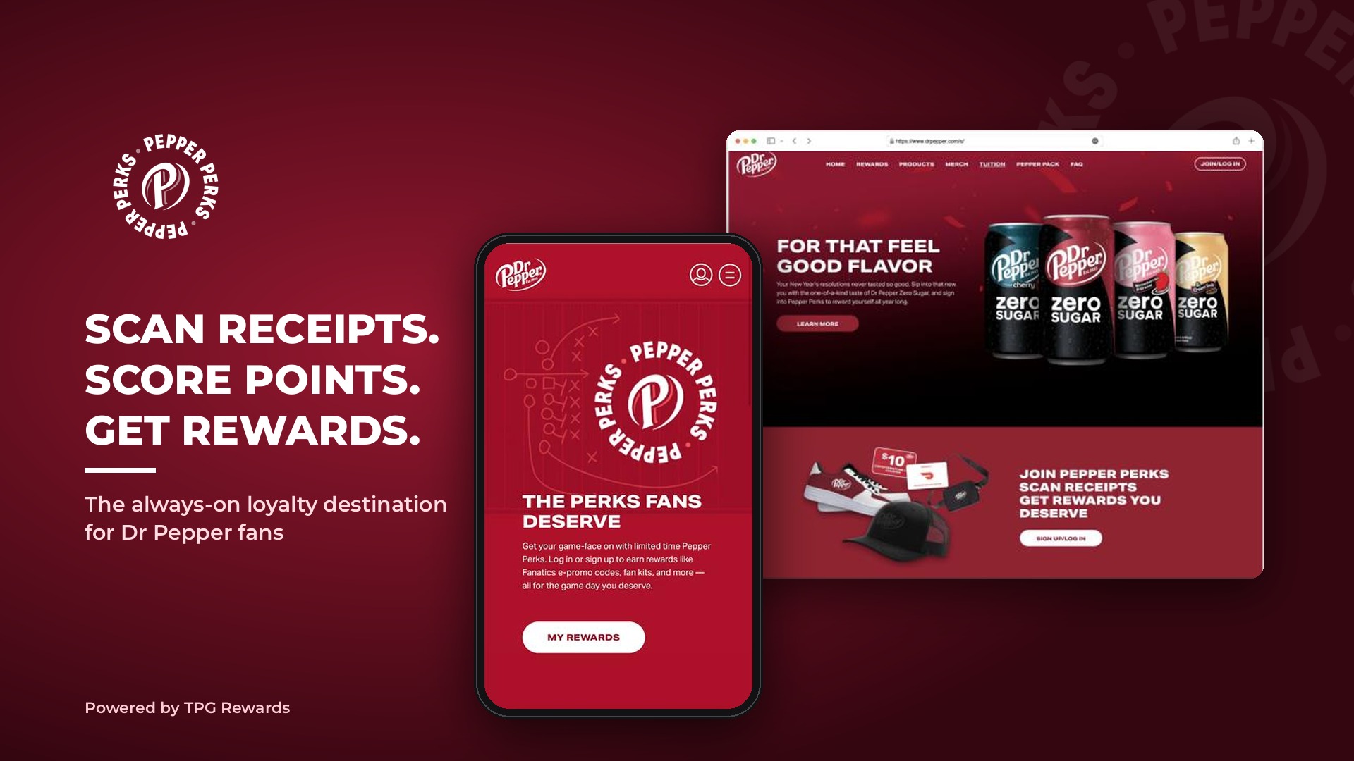 Pepper Perks loyalty experience across mobile and desktop