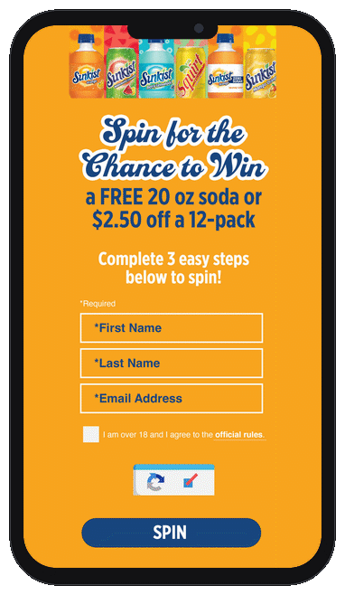 Sunkist and Squirt spin the wheel mobile creative